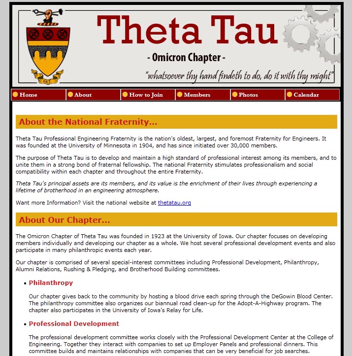 Theta Tau - Omicron website